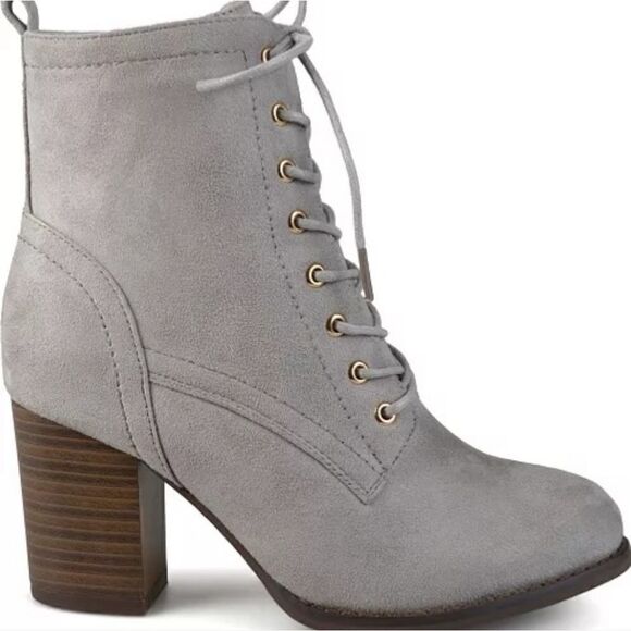Journee Collection - Size 6 1/2 - Baylor Lace Up Women’s Boot Gray - Picture 12 of 12